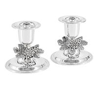 The Dreidel Company Lot de 2 bougeoirs Shabbat plaqués Argent (Simple)