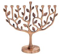 The Dreidel Company Menorah Arbre de Vie Finition Argent Antique et Or (cuivre Antique)