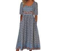 The Dresses Plus 2025 Robe longue à col rond et manches courtes pour femme, noir foncé, XXL