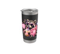Thé drôle de raton laveur Boba Tea Good Vibes Only Cute Trash Panda Kids Gobelet isotherme en acier inoxydable double paroi
