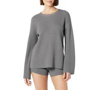 The Drop Alice Crew-Neck Back-Slit Ribbed Pullover Sweater Pull-Over, Charbon, XL