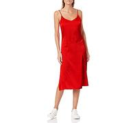 The Drop Ana Robe midi soyeuse à col V À enfiler pour Femme, Rouge, L