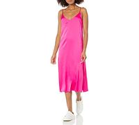 The Drop Ana Silky V-neck Midi Slip Dress pour Femme, Rose Incandescent, 3XL Grande taille