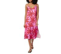 The Drop Ana Silky V-Neck Midi Slip Dress Robes, Imprimé Floral Rose Tropical, L