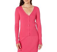 The Drop Anya Cardigan ajusté côtelé pour Femme, Rose Incandescent, L