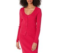 The Drop Anya Cardigan ajusté côtelé pour Femme, Rouge flamme, S