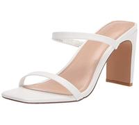 The Drop Avery Sandales À Talons Hauts et Bout Carré, Heeled Sandal Femme, Blanc, 44 EU