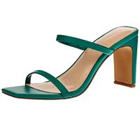 The Drop Avery Sandales À Talons Hauts et Bout Carré, Heeled Sandal Femme, vert, 35 EU
