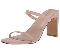 The Drop Avery Square Toe Two Strap High Heeled Sandal pour Femme, Grain de café