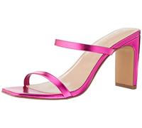 The Drop Avery Square Toe Two Strap High Heeled Sandal pour Femme, Rose, 38.5