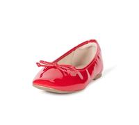 The Drop Ballerines Plates avec nœud pour Femme, Rouge Verni, Pointure 40