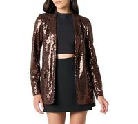The Drop Blazer Long Blake pour Femme, Paillettes Chocolat, Taille S