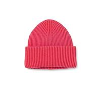 The Drop Bonnet Côtelé pour Femme, Bicolore, Bliss, Rouge-Orange, Taille Unique