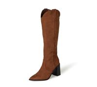 The Drop Bottes Western Cassandra, Hauteur Genoux pour Femme, Cognac, 43