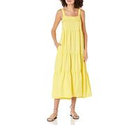 The Drop Britt Robe Longue Évasée À Volants pour Femme, Citron, S