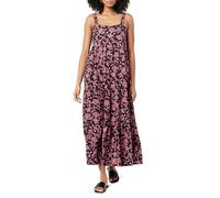 The Drop Britt Robe Longue Évasée À Volants pour Femme, Imprimé Cachemire Noir/Rose, L