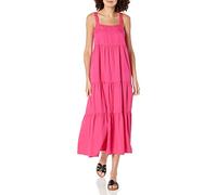 The Drop Britt Robe Longue Évasée À Volants pour Femme, Rose Incandescent, XS