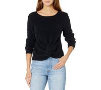 The Drop Eloise Pull court à manches longues avec torsade sur le devant pour Femme, Noir, 3XL Grande
