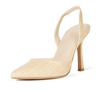 The Drop Escarpins pour Femme, Klara, Bout Pointu Épuré, Raphia naturel, Pointure 38 EU