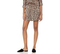 The Drop Eva Short pour Femme, Soyeux, Extensible, à Enfiler, Coupe Ample, Imprimé léopard, Taille S