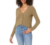 The Drop Francine Cardigan confortable avec encolure en V et boutons sur le devant pour Femme, Capers Olive, S