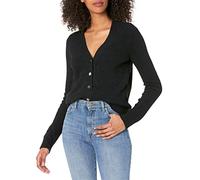 The Drop Francine Cardigan confortable avec encolure en V et boutons sur le devant pour Femme, Noir, M
