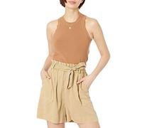 The Drop Gina Débardeur marcel sans manches, coupe cintrée, encolure haute pour Femme, Terre., M