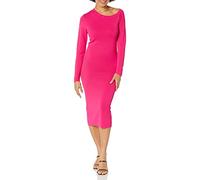 The Drop Giselle Robe pull longueur midi avec encolure asymétrique pour Femme, Rose Incandescent, XXL