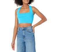 The Drop Greta Crop Top Cintré, Encolure Carrée, Dos Nu pour Femme, Bleu Océan, S