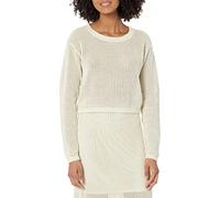 The Drop Haut Court en Crochet pour Femme, à Manches Longues, Asher, Beige Bouleau, Taille M