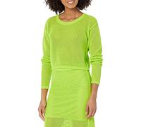 The Drop Haut Court en Crochet pour Femme, à Manches Longues, Asher, Vert Citron, Taille M