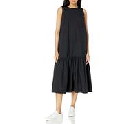 The Drop Ilana Robe Longue pour Femme, en Popeline, Coupe Ample, sans Manches, Ourlet Large, Noir, Taille XXS