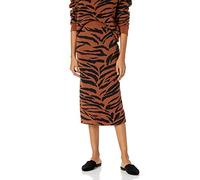 The Drop Iris Jupe crayon en tricot à enfiler, longueur midi pour Femme, Imprimé animal, XXL Grande