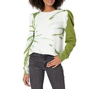 The Drop Jean Sweatshirt pour Femme, en Polaire, à Manches Bouffantes, Vert Feuillage (Treetop), Taille XXS