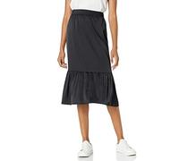 The Drop Jerry Jupe midi extensible et soyeuse à enfiler, avec ourlet large et taille élastiquée dans le dos pour Femme, 5X Grande taille, Noir