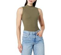 The Drop Karolina Sleeveless Ribbed Mock-Neck Sweater T-Shirts Tendance, Capers Olive, L