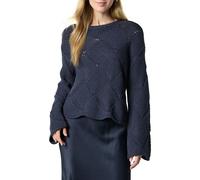 The Drop Katia Basket Weave Cropped Sweater, Bleu Marine, L