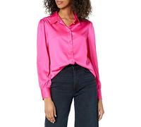 The Drop @lucyswhims Chemise Boutonnée Jusqu’en Bas pour Femme, Argenté, Manches Longues pour Femme, Rose Fuchsia, XS