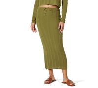 The Drop Makayla Jupe midi crochetée, Huile d'olive, XS