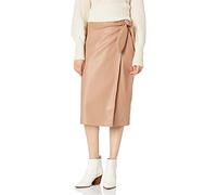 The Drop Manon Jupe portefeuille midi en similicuir pour Femme, Camel, XXS