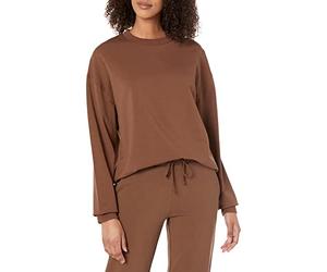 The Drop Margot Sweat-shirt ample à manches longues et col rond pour Femme, XX-Small, Grain de café