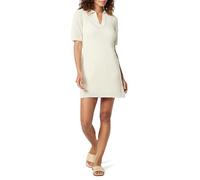 The Drop Melia Collared Crochet Micro Mini Dress Robes, Whisper White, S