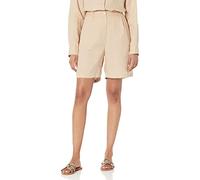 The Drop Millie Short de marche long et plissé en lin, coupe ample pour Femme, Hummus, XS