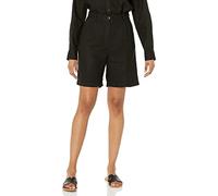 The Drop Millie Short de Marche Long et Plissé pour Femme, en Lin, Coupe Ample, Noir, Taille S