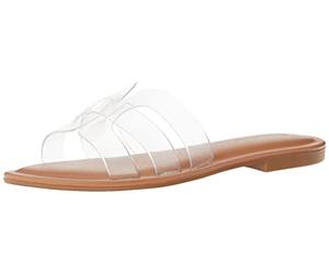 The Drop Monika Flat H-band Slide Sandal pour Femme, Transparent, 39