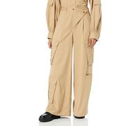 The Drop Pantalon Cargo pour Femme, Asymétrique, À jambe Large, Beige Travertin, par @karenbritchick, Taille M