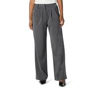 The Drop Pantalon Large Nancy pour Femme, Plissé sur Le Devant, Gris Chiné, L