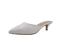 The Drop Paulina Mules Bicolores à Bout Pointu pour Femme, Blanc, 38.5 EU