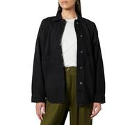 The Drop Pilar Long Denim Shirt Jacket Vestes, Noir Délavé, L
