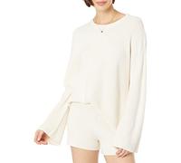 The Drop Pull à rond Alice - Chandail avec fente arrière côtelé pour femme (Whisper White, taille M)